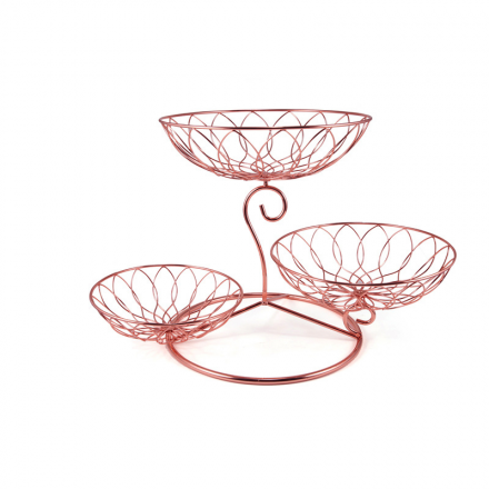 Three layer fruit basket metal