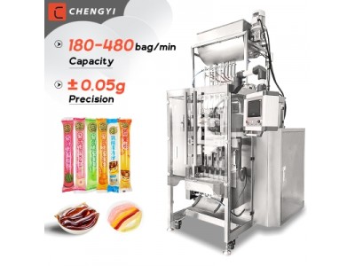 Multi Lane Long Stick Liquid Sealing Packaging Machine For Jelly Ice Lolly Juice chocolate Fruit Jel