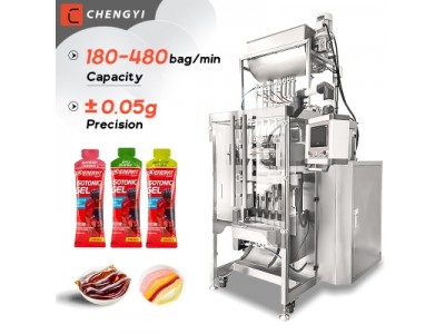 glucose gel drinks liquid irregular shaped stick sachet bag packing machine energy gel packing machi