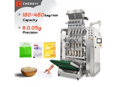 5g 10g 20g Sugar Salt Pellet packing machine 4 Lane 6 Lane Multi Lane 3 side Sealing Paper Bag Sugar