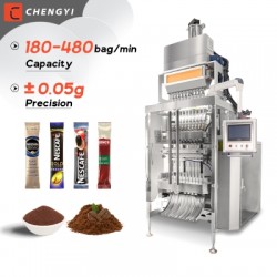 4 Lane 6 Lane coffee milk tea powder Sachet Packaging Machine 3 in 1 coffee sugar mixed powder Coffe