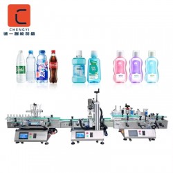 Automatic Desktop Liquid Filling Machine Water Oil Sauce Juice Liquid Filling Capping Machine Labeli