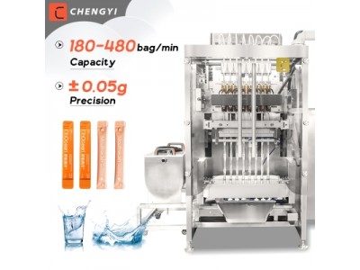 Automatic multi lane mouthwash Liquid Sachet Packing Machine For Juice Sachet Energy Drink Stick Bag