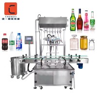 Multi Heads 6 Nozzles Liquid Filling Machine 250ml 1000ml Water Bottle Glass Plastic Bottle Sealing