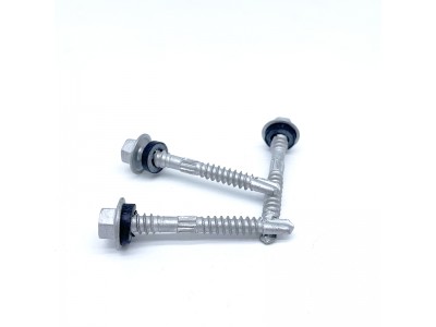 Bulk Hex Flange Head Knurled Double Thread Self Drilling Screws with Rubber Washer