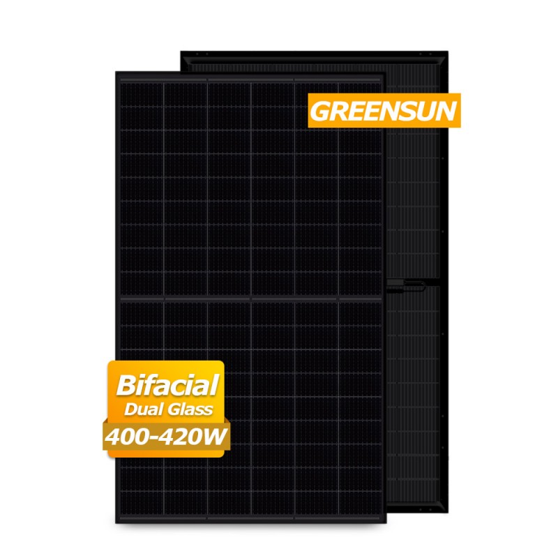 Bifacial Black Mono Solar Panel Half Cut 400W 405W 410W 420W Photovoltaic Solar Panels for Sale